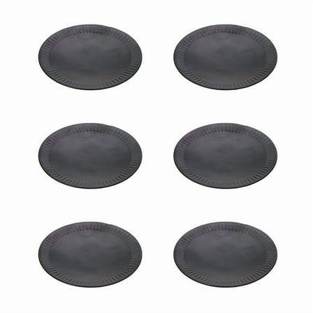 Hosley 6-Piece Black Iron Pillar Candle Holder Set - 4-Inch Decorative Round Trays for Home Decor, Weddings, Parties