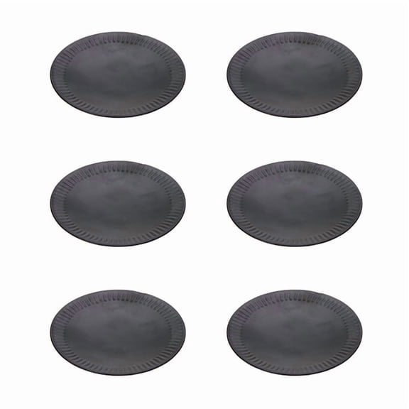 Hosley 6-Piece Black Iron Pillar Candle Holder Set - 4-Inch Decorative Round Trays for Home Decor, Weddings, Parties
