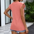 thumbnail image 4 of Women's Casual V Neck Babydoll Tank Top Sleeveless Ruffle Hem Peplum Shirt Light pink L, 4 of 6