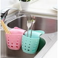 thumbnail image 6 of Sink Caddy Sponge Holder, Gel Sink Saddle Caddy Organizer Rack, Hanging Kitchen Organizer Accessories Rack Double Organizer for Brushes, Sponges, Soap, Utensils - Good Drainage, 6 of 8