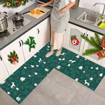 kladzum Christmas Kitchen Floor Mats Set of 2 Household Carpet Entrance Doormat Stain Resistants Kitchen Mats for Floor Doorway Foot Mat for Home Room Holiday Decor
