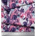 thumbnail image 3 of Soimoi Rayon Fabric Pug,Beagle & English Cocker Spaniel Dog Scene Fabric Prints by Yard 42 Inch Wide, 3 of 3