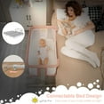 thumbnail image 3 of INFANS 3 in 1 Baby Bassinet Bedside Sleeper for Newborn, Folding Crib with Mattress, Travel Bag, Wheels, 4-Sided Mesh, Cradle Co Sleeper Stationary, Rock, 3 of 8
