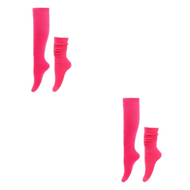 Guardoinrt 2piece Premium Wear-resistant Slouch Socks For Anywhere Anytime Polyester Sweat-absorbing Breathable Fabric Soft Texture Rosy Red 2Set