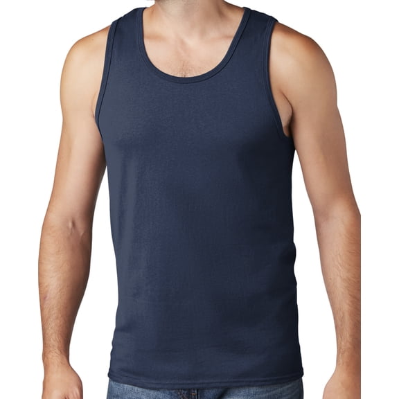 Men's Core Value Mid-weight Tanktop, Small Navy Blue