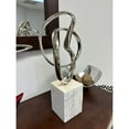 thumbnail image 2 of Modern Day Accents Lazo Abstract Sculpture on Marble, Silver, White, 4109, 2 of 6