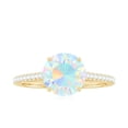 thumbnail image 4 of Rosec Jewels Solitaire Ethiopian Opal Ring with Diamond for Women, October Birthstone Ring, 10K Yellow Gold, US 3.00, 4 of 9