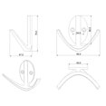 thumbnail image 2 of 3" Modern White Double Robe Hook, 2 of 2