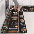 thumbnail image 2 of Kitchen Rugs Sets Of 2,Black Halloween Skull Book Pattern Anti Fatigue Kitchen Mat Rugs Non Slip Washable,Decorative Kitchen Floor Mats for Kitchen,Sink,Laundry,17"x47"+17"x47", 2 of 5