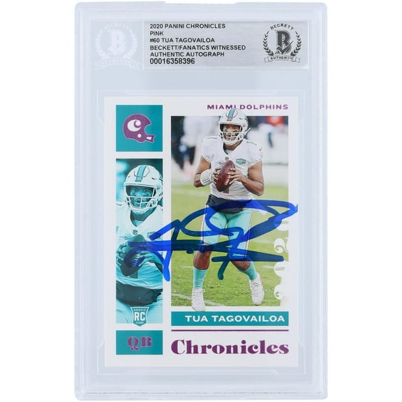 Tua Tagovailoa Miami Dolphins Autographed 2020 Panini Chronicles Pink #60 Beckett Fanatics Witnessed Authenticated Rookie Card - Fanatics Authentic Certified