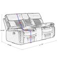 thumbnail image 3 of Bowery Hill Reclining Faux Leather loveseat with storage console - Brown, 3 of 5