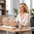 thumbnail image 7 of Miwamany Tower Dual Head Desktop Fan Multifunctional Oscillating Fan for Home Office Bedroom Table Personal Cooling with Type-C Charging, 7 of 7