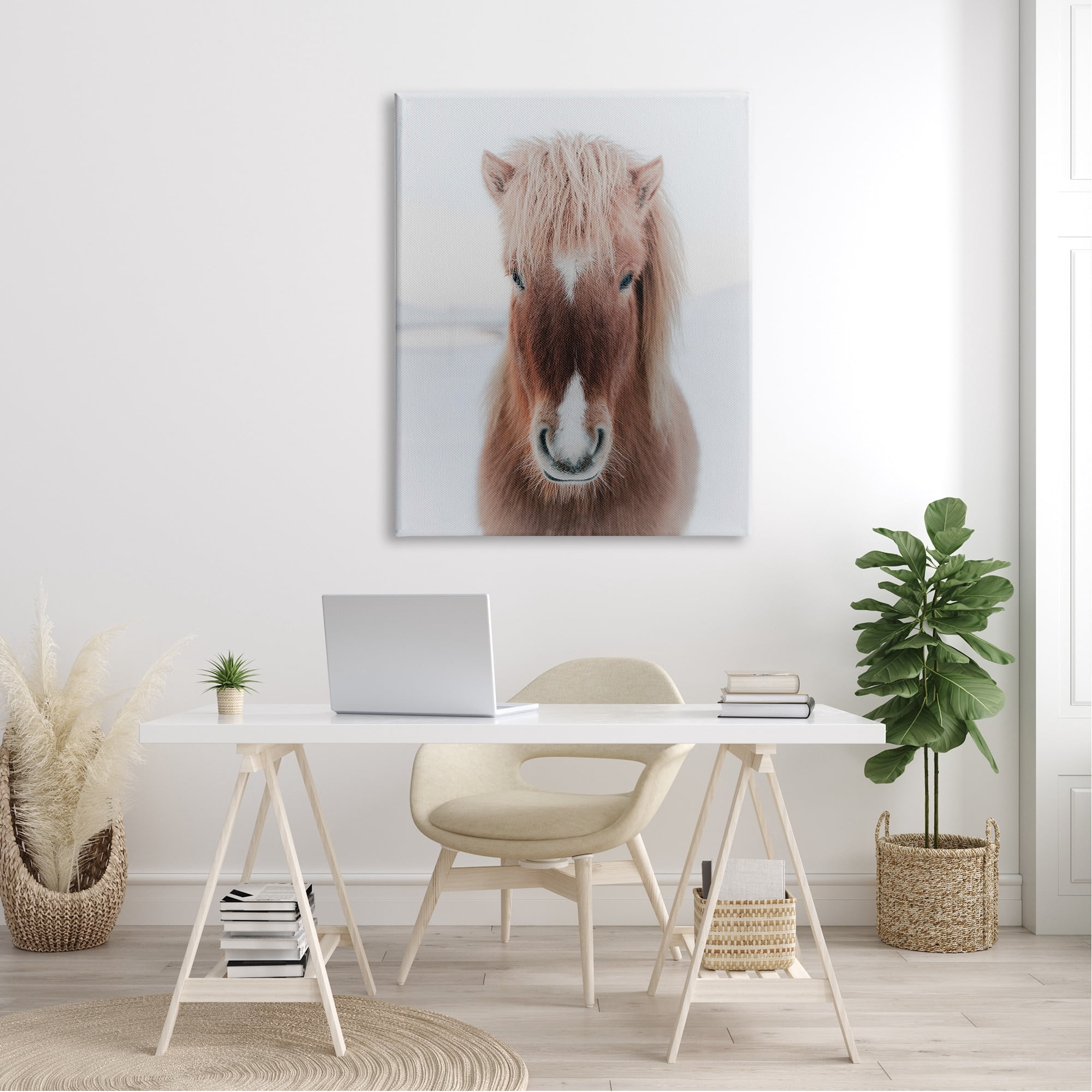 Stupell Industries Majestic Closeup Brown Horse White Winter Landscape Canvas Wall Art, 36 x 48, Design by Amy Brinkman