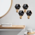 thumbnail image 2 of Twinkseal Hex Hook Obsidian Black Stylish Durable Hex Hook Wall Mounted Decorative Towel Hooks Set of 4 Anti-corrosion Brass Resin Coat Hooks Various for Home, 2 of 8