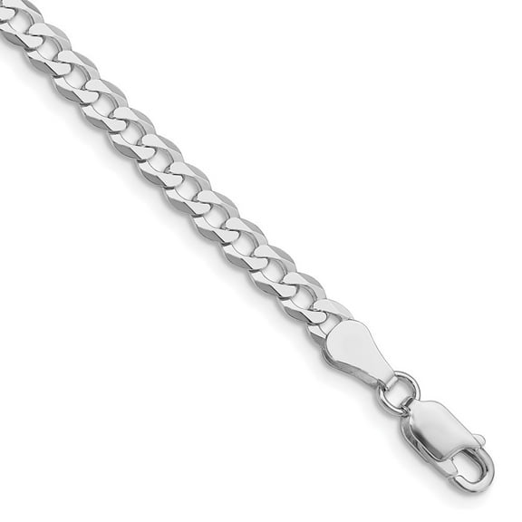 Auriga Fine Jewelry 925 Sterling Silver Rh-plated 4.5mm Flat Curb 7inch Chain Bracelet for Women