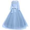 thumbnail image 7 of URMAGIC 5-16Y Child Girls Vintage Floral Lace 3/4 Sleeve Wedding Dress Teen Girl Tulle Floor Length Vintage Gown Dress, 7 of 7