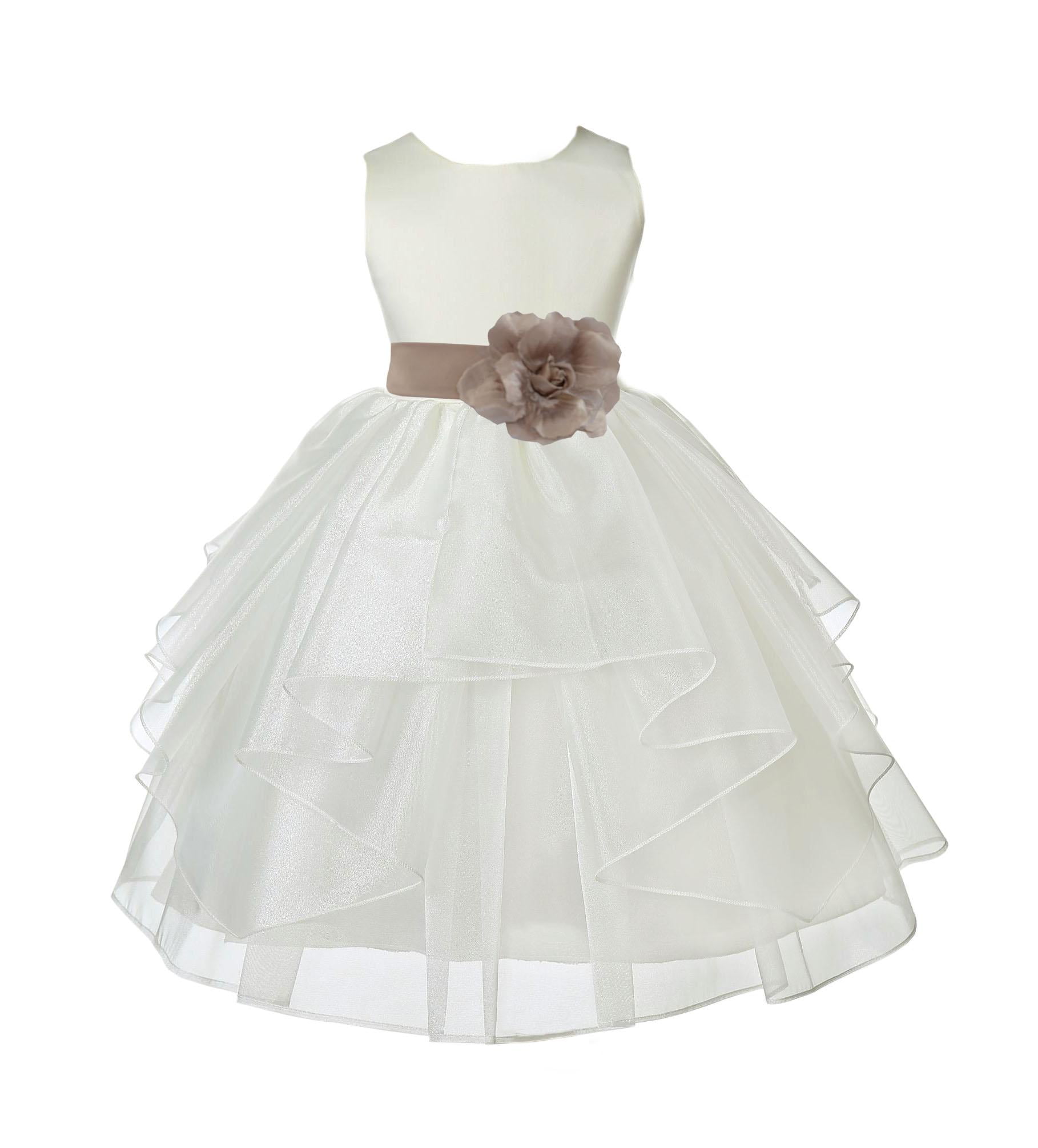 Lace Overlay Flower Girl Dress Wedding Bridesmaid Easter Pageant Formal Vintage