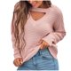 thumbnail image 2 of Pntutb Mujer Casual Soild Manga Larga Punto Jersey Cuello Redondo Suéter Abrigo Pntutb Pntutb-5030, 2 of 7
