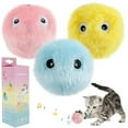 thumbnail image 1 of 3pcs Cat Toys Balls Squeaky Fluffy Plush Cat Toys Battery Operated Cat Interactive Toys Balls with Smart Trigger Cat Catnip Balls Real Animal Calls Sound Toys, 1 of 10