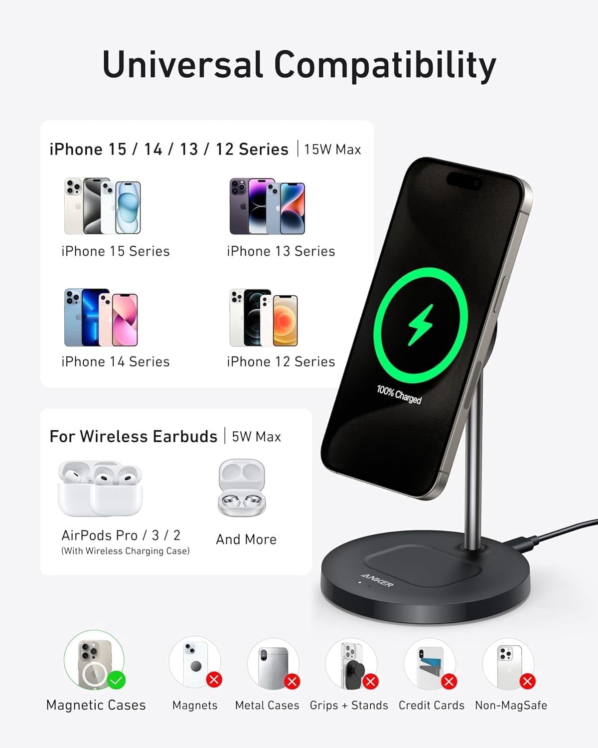Anker MagSafe Compatible MagGo Charger Stand