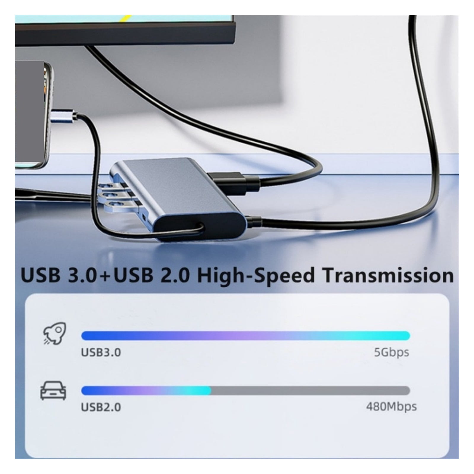 11-IN-1 USB-C 3.0 HUB 4K Type C to VGA USB 3.0 Adapter Type C HUB Dock PD 87W USB-C Splitter