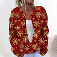 thumbnail image 1 of Cárdigan de punto con estampado navideño para mujer, abrigo con botones, 1 of 5