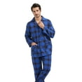 thumbnail image 3 of Amaxer Men's 100% Cotton Flannel Pajama Set - Long Sleeve Button-Up Top & Elastic Waist Pants, Cozy Winter Warm Sleepwear, Plaid PJ Outfit Gift, 3 of 6
