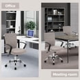 thumbnail image 3 of Linen Office Chair with Arms, Upholstered Mid-Back Desk Chair with Adjustable Height and Back Angle, 360° Swivel with Wheels for Home Office or Study (Light Grey), 3 of 11