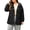 Black, variant on Plus Soize Women's Hooded Wind Jacket Zip Snap Elastic Cuff Utility Coat Lightweight Outdoor Outerwear with Pocket for Fall Winter Yellow
