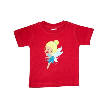 

Inktastic Cute Fairy Blonde Hair Fairy In Blue Dress Gift Baby Girl T-Shirt