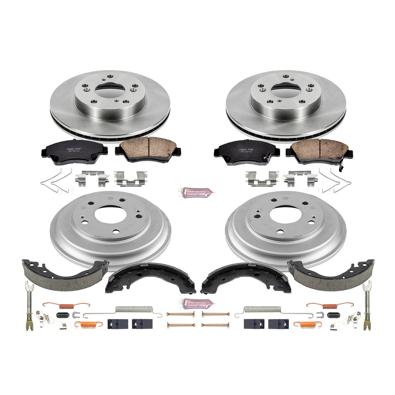 Power Stop Front and Rear Stock Replacement Drum and Shoe Kit KOE15244DK