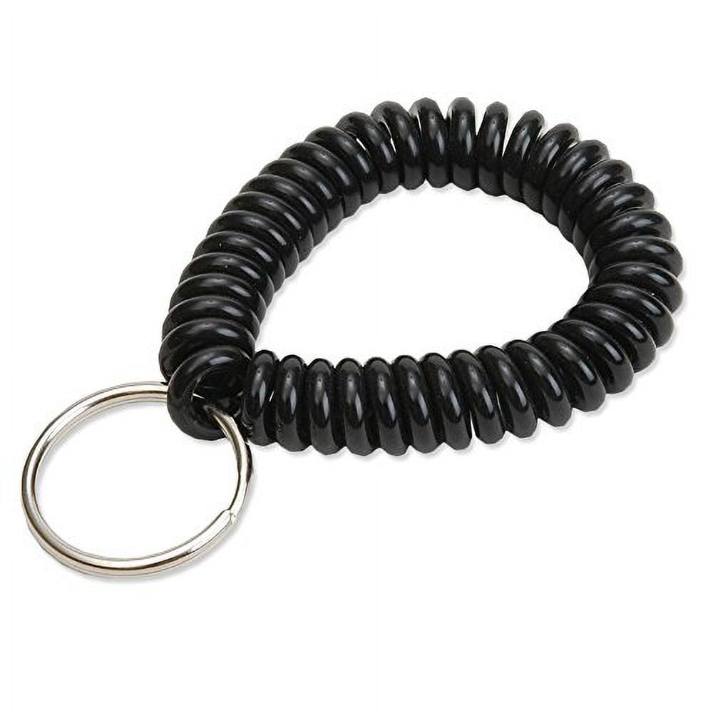 Wrist Coil Key Ring, Black, Single Color, 10 PK 41020