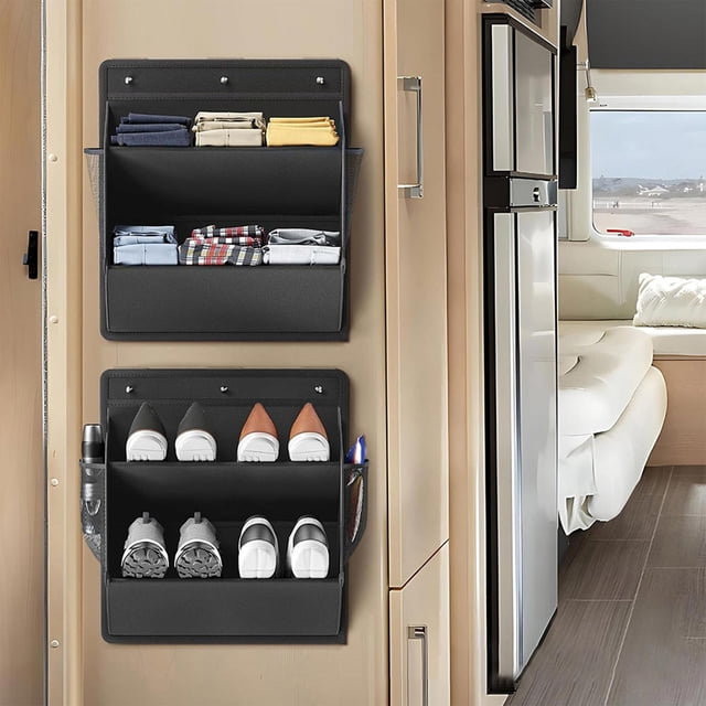 Organizador colgante de puerta de bolsa de zapatos de almacenamiento montado en la pared | Almacenamiento de tela multifuncional para zapatos, ropa, paraguas | Diseño vertical que ahorra espacio