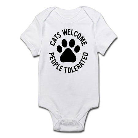 

CafePress - Cats Welcome People Tolerated - Baby Light Bodysuit