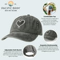 thumbnail image 2 of Pacific Brim Classic Baseball Cap Cotton Adjustable Dad Hat, Heart (Unisex), 2 of 7