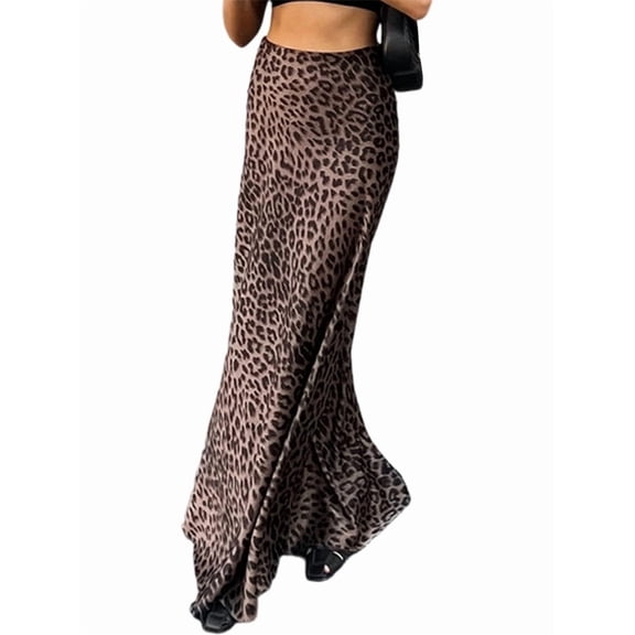 Women'S Leopard Print Skirt Edgy Fashion Chic Office A Line Midi Pencil Skirt Elegant Casual L