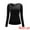 Black, variant on Women's Asymmetrical Ruched Neck Long Sleeve Velvet Blouse S Wine Red