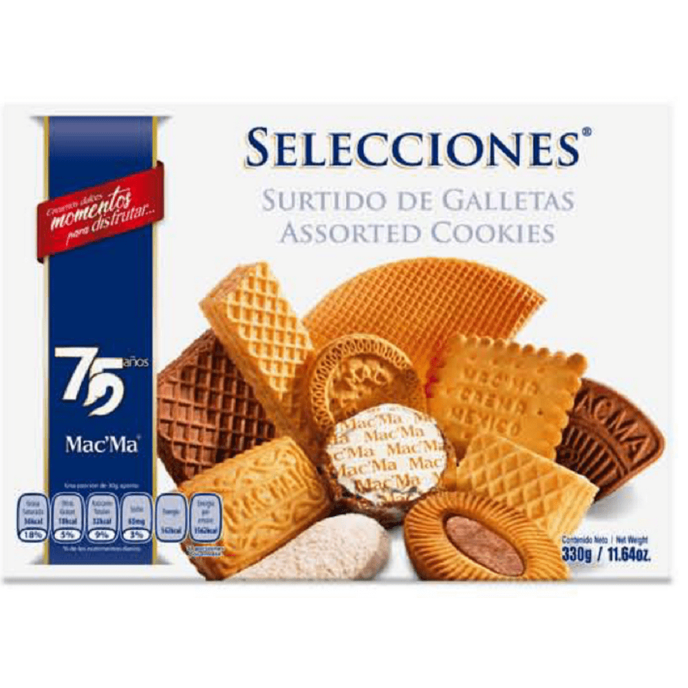 Mac'Ma box of Selecciones assorted cookies galletas 11.64 oz Walmart