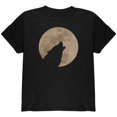 thumbnail image 1 of Wolf Howling Moon Silhouette Youth T Shirt, 1 of 1