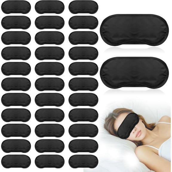 40 Pcs Eye Mask Sleep Masks Bulk Blindfolds for Team Building Party Games with Nose Pad and Adjustable Strap Women Men 4 Layers Black Blindfold Sleeping