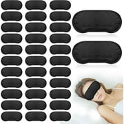 40 Pcs Eye Mask Sleep Masks Bulk Blindfolds for Team Building Party Games with Nose Pad and Adjustable Strap for Women Men 4 Layers Black Blindfold Sleeping Mask