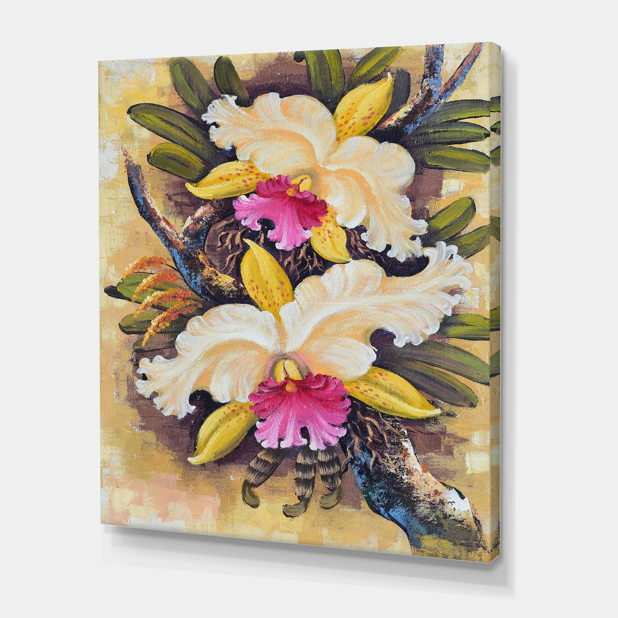 Designart ' Ancient Forest Orchids II ' Traditional Canvas Wall Art Print