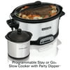 Hamilton Beach 7 Quart Stay or Go Programmable Slow Cooker with Party Dipper, Stainless Steel, Model# 33477