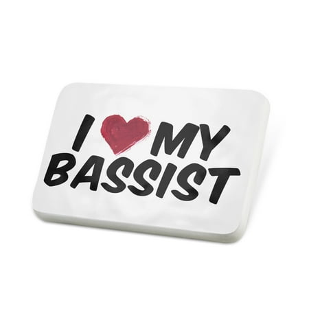 Porcelein Pin I heart love my Bassist Lapel Badge – NEONBLOND