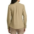 thumbnail image 2 of Womens Long Sleeve Carefree Poplin Uniforms Dress Cotton/Polyester Shirt Wheat 2X-Large, 2 of 5