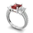 thumbnail image 2 of 3.61 ct Emerald Cut Natural Garnet 3 Stone 14K White Gold Womens Engagement Ring, 2 of 5