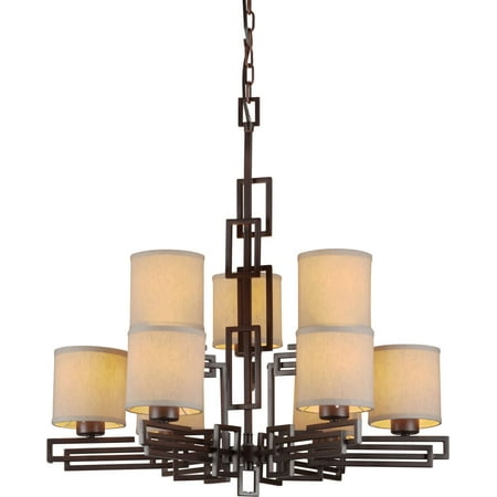 

Forte Lighting 2550-09 9 Light 2 Tier Chandelier with Cylinder Shaped Shades