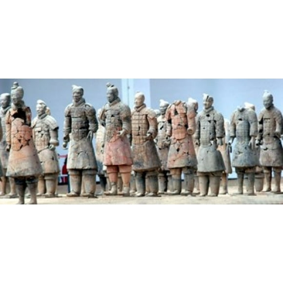 Affiche de Terra Cotta Warriors and Pits, Xian, Shaanxi, Porcelaine de Kymri Wilt (35 x 16)