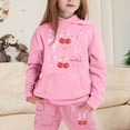 thumbnail image 2 of Girls' Sportswear Set - Child Toddler Boys Girls Long Sleeve Solid Warm Hoodie Pullover Tops Pants Kids Outfits Sweat Suit (Pink,8-9 Years), 2 of 4