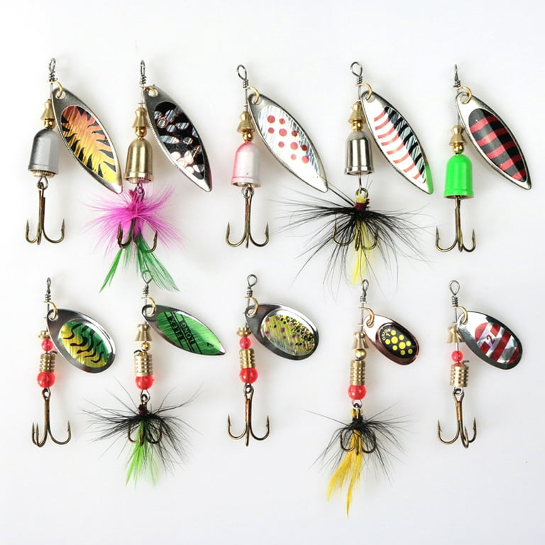 SHCKE Fishing Lures Spinnerbaits 10pcs Spinner Lures Bass Trout